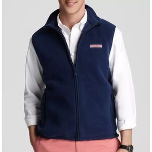Vineyard Vines Men's Navy Blue Harbor Fleece Vest